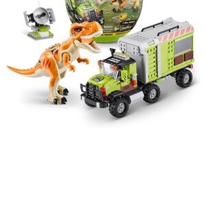 Max Dino Adventure Set - Green truck and Orange Dino- already built